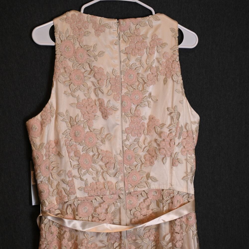 NEW Tahari Women's 14 Arthur S. Levine Champagne Petal Floral Dress NWT - Picture 4 of 10